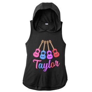 Taylor Personalized Name I Love Taylor Girl Groovy 70S Ladies PosiCharge Tri-Blend Wicking Draft Hoodie Tank