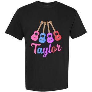 Taylor Personalized Name I Love Taylor Girl Groovy 70S Garment-Dyed Heavyweight T-Shirt