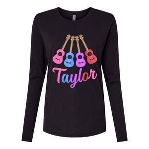 Taylor Personalized Name I Love Taylor Girl Groovy 70S Womens Cotton Relaxed Long Sleeve T-Shirt