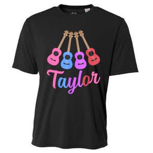 Taylor Personalized Name I Love Taylor Girl Groovy 70S Cooling Performance Crew T-Shirt