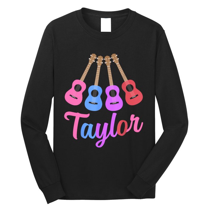 Taylor Personalized Name I Love Taylor Girl Groovy 70S Long Sleeve Shirt