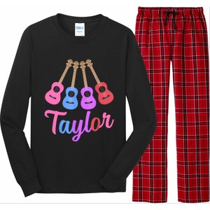 Taylor Personalized Name I Love Taylor Girl Groovy 70S Long Sleeve Pajama Set