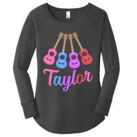 Taylor Personalized Name I Love Taylor Girl Groovy 70S Women's Perfect Tri Tunic Long Sleeve Shirt