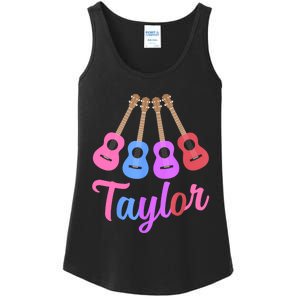 Taylor Personalized Name I Love Taylor Girl Groovy 70S Ladies Essential Tank