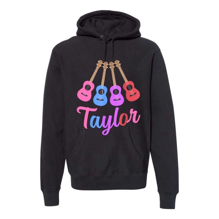 Taylor Personalized Name I Love Taylor Girl Groovy 70S Premium Hoodie