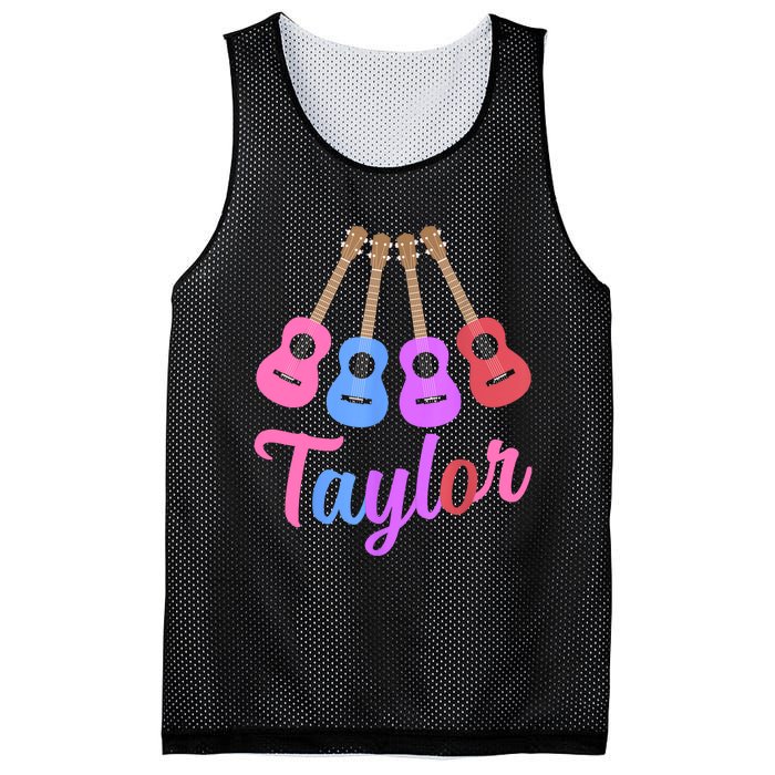 Taylor Personalized Name I Love Taylor Girl Groovy 70S Mesh Reversible Basketball Jersey Tank