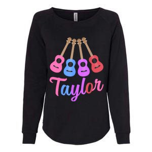 Taylor Personalized Name I Love Taylor Girl Groovy 70S Womens California Wash Sweatshirt