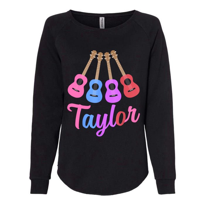 Taylor Personalized Name I Love Taylor Girl Groovy 70S Womens California Wash Sweatshirt