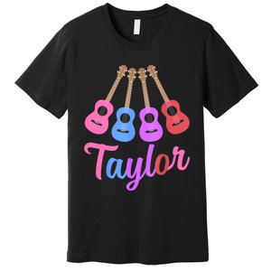 Taylor Personalized Name I Love Taylor Girl Groovy 70S Premium T-Shirt