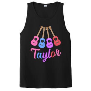 Taylor Personalized Name I Love Taylor Girl Groovy 70S PosiCharge Competitor Tank