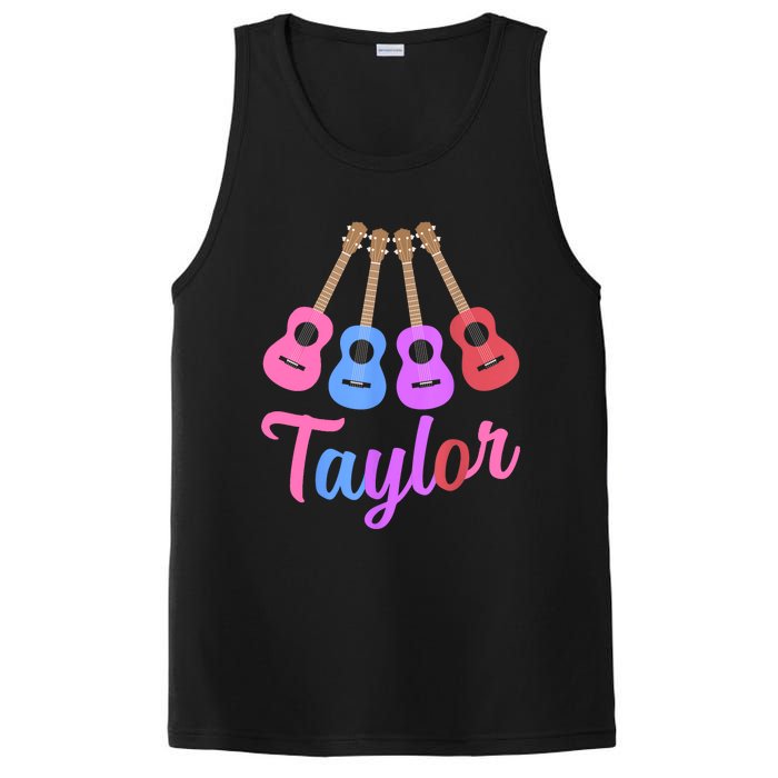 Taylor Personalized Name I Love Taylor Girl Groovy 70S PosiCharge Competitor Tank