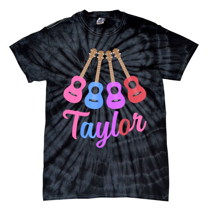 Taylor Personalized Name I Love Taylor Girl Groovy 70S Tie-Dye T-Shirt