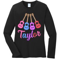 Taylor Personalized Name I Love Taylor Girl Groovy 70S Ladies Long Sleeve Shirt