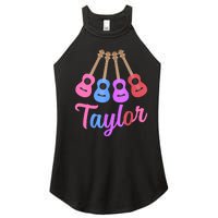 Taylor Personalized Name I Love Taylor Girl Groovy 70S Women's Perfect Tri Rocker Tank