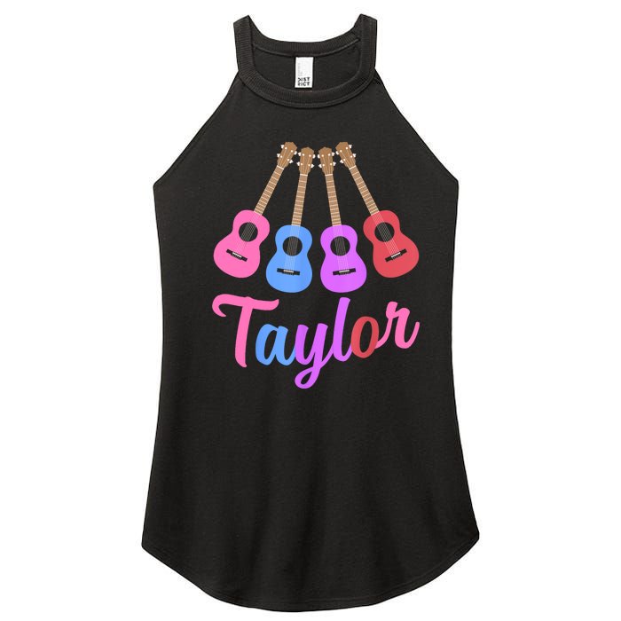 Taylor Personalized Name I Love Taylor Girl Groovy 70S Women's Perfect Tri Rocker Tank