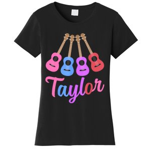 Taylor Personalized Name I Love Taylor Girl Groovy 70S Women's T-Shirt