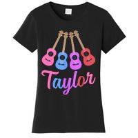 Taylor Personalized Name I Love Taylor Girl Groovy 70S Women's T-Shirt