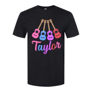 Taylor Personalized Name I Love Taylor Girl Groovy 70S Softstyle CVC T-Shirt