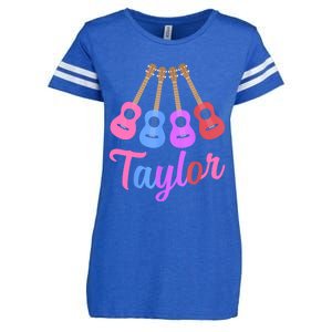 Taylor Personalized Name I Love Taylor Girl Groovy 70S Enza Ladies Jersey Football T-Shirt