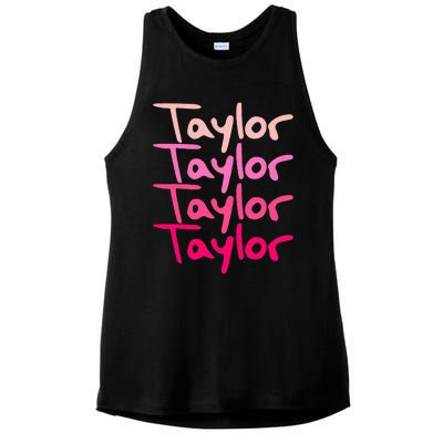 T.aylor Personalized Name Ladies PosiCharge Tri-Blend Wicking Tank