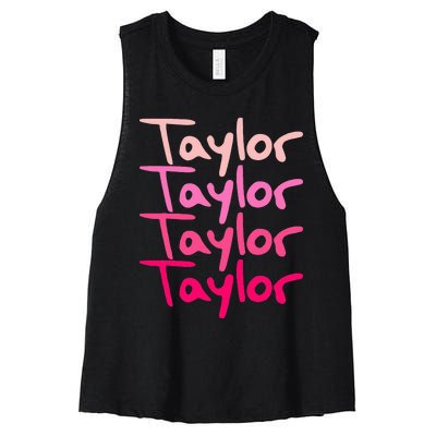 T.aylor Personalized Name Women's Racerback Cropped Tank