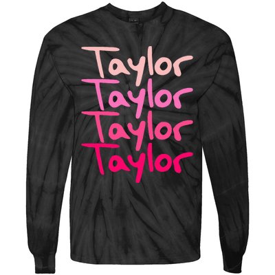 T.aylor Personalized Name Tie-Dye Long Sleeve Shirt