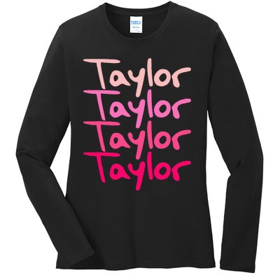 T.aylor Personalized Name Ladies Long Sleeve Shirt