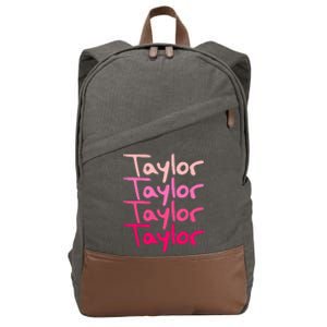 T.aylor Personalized Name Cotton Canvas Backpack