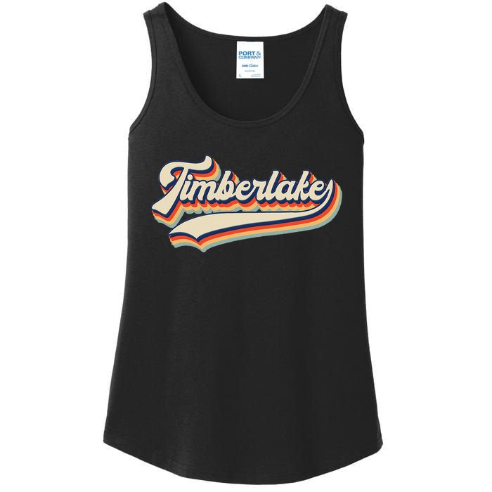 Timberlake Personalized Name I Love Timberlake Vintage Ladies Essential Tank