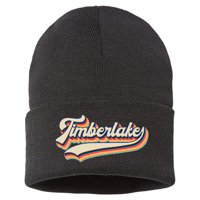 Timberlake Personalized Name I Love Timberlake Vintage Sustainable Knit Beanie