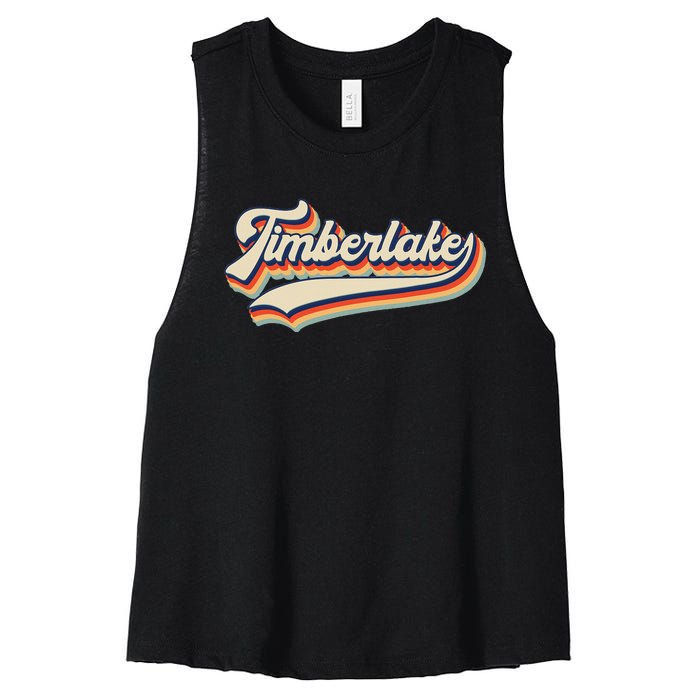 Timberlake Personalized Name I Love Timberlake Vintage Women's Racerback Cropped Tank