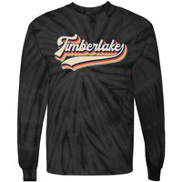 Timberlake Personalized Name I Love Timberlake Vintage Tie-Dye Long Sleeve Shirt