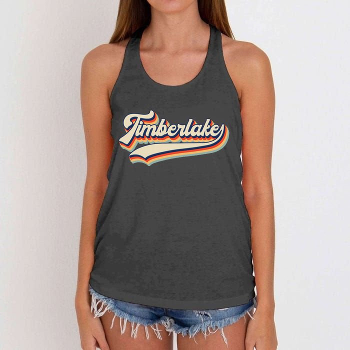 Timberlake Personalized Name I Love Timberlake Vintage Women's Knotted Racerback Tank