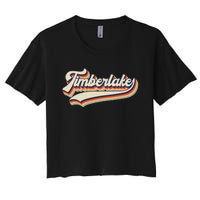 Timberlake Personalized Name I Love Timberlake Vintage Women's Crop Top Tee