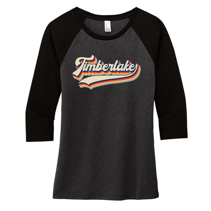 Timberlake Personalized Name I Love Timberlake Vintage Women's Tri-Blend 3/4-Sleeve Raglan Shirt