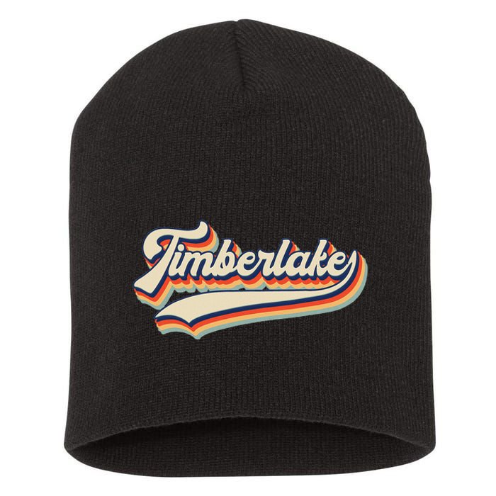 Timberlake Personalized Name I Love Timberlake Vintage Short Acrylic Beanie