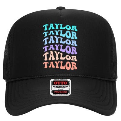 Taylor Personalized Name I Love Taylor High Crown Mesh Back Trucker Hat