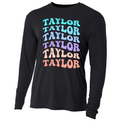 Taylor Personalized Name I Love Taylor Cooling Performance Long Sleeve Crew