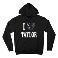 Taylor Personalized Name I Love Taylor Retro Heart 80S Hoodie