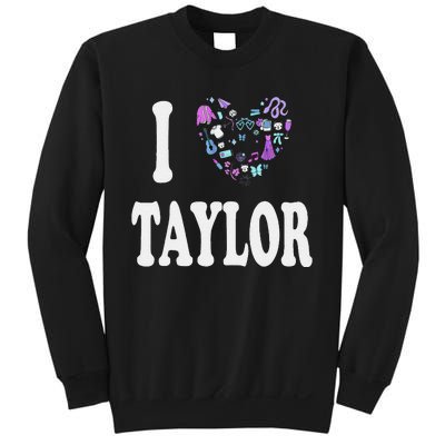 Taylor Personalized Name I Love Taylor Retro Heart 80S Sweatshirt