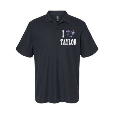 Taylor Personalized Name I Love Taylor Retro Heart 80S Softstyle Adult Sport Polo