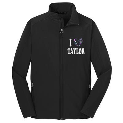 Taylor Personalized Name I Love Taylor Retro Heart 80S Core Soft Shell Jacket