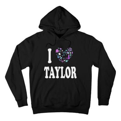 Taylor Personalized Name I Love Taylor Retro Heart 80S Tall Hoodie