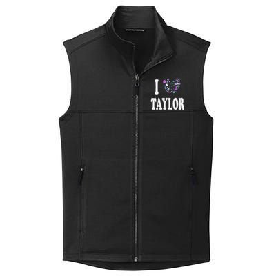 Taylor Personalized Name I Love Taylor Retro Heart 80S Collective Smooth Fleece Vest