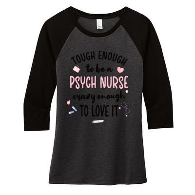 Tough Psych Nurse Psychiatric Nurse Cool Gift Women's Tri-Blend 3/4-Sleeve Raglan Shirt