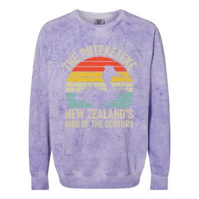 The Puteketeke New ZealandS Bird Of The Century Colorblast Crewneck Sweatshirt