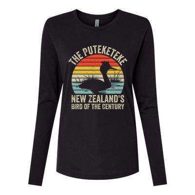 The Puteketeke New ZealandS Bird Of The Century Womens Cotton Relaxed Long Sleeve T-Shirt