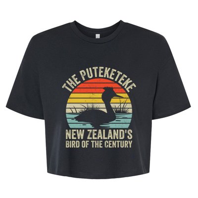 The Puteketeke New ZealandS Bird Of The Century Bella+Canvas Jersey Crop Tee