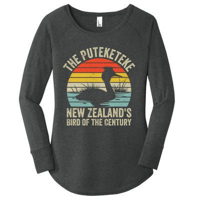 The Puteketeke New ZealandS Bird Of The Century Women's Perfect Tri Tunic Long Sleeve Shirt