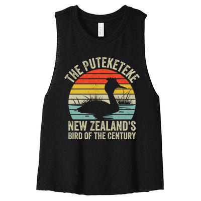 The Puteketeke New ZealandS Bird Of The Century Women's Racerback Cropped Tank